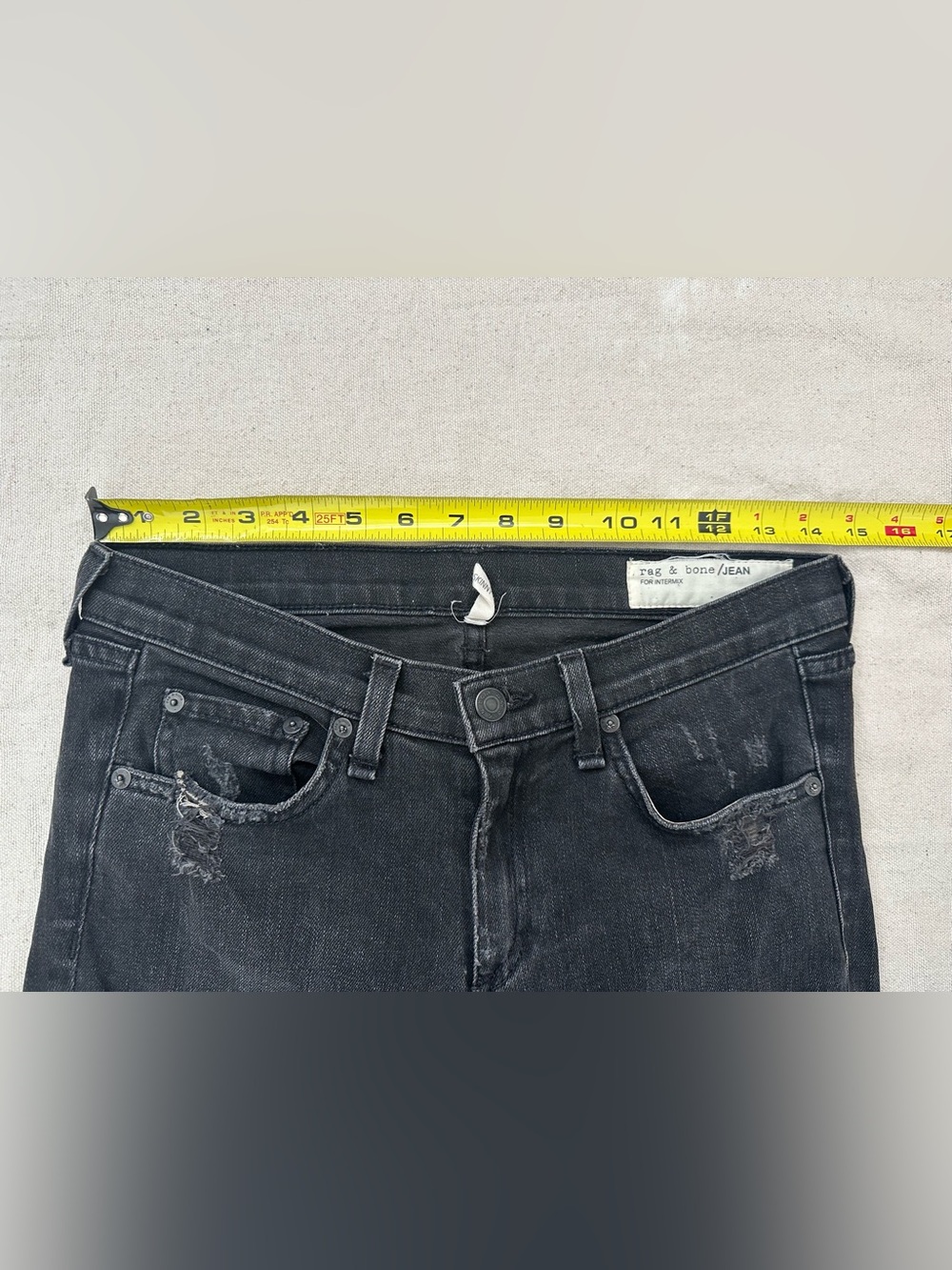 rag & bone / JEAN for Intermix Skinny Jeans Size 27 Black Distressed - Picture 8 of 16